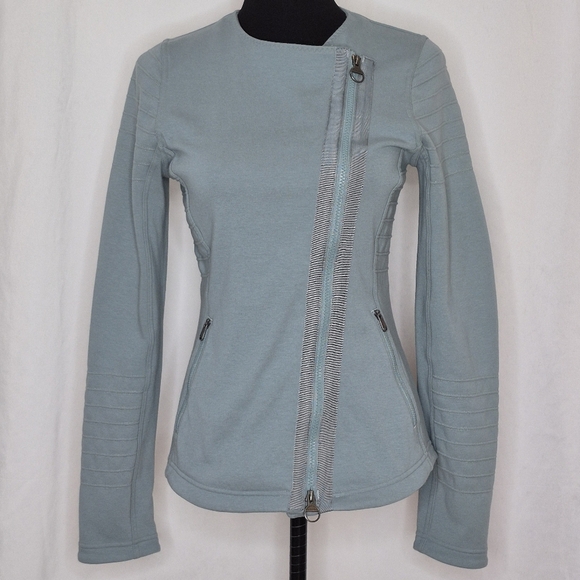 Athleta Moto Jacket w/ Asymmetric Front Zipper Moto Style Detail- Size XS - Picture 5 of 16